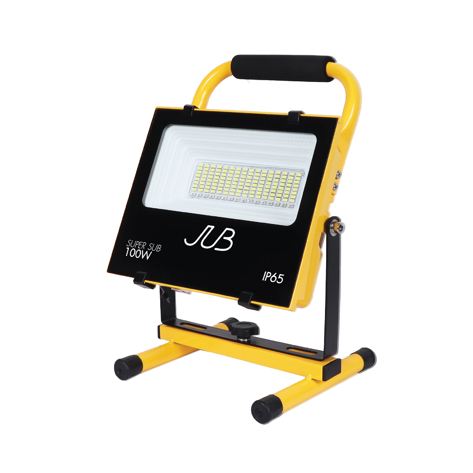 โคมไฟสปอร์ตไลท์ พกพา รุ่น SUPER SUP 100w สีดำเหลือง เดย์ไลท์ (แสงขาว)